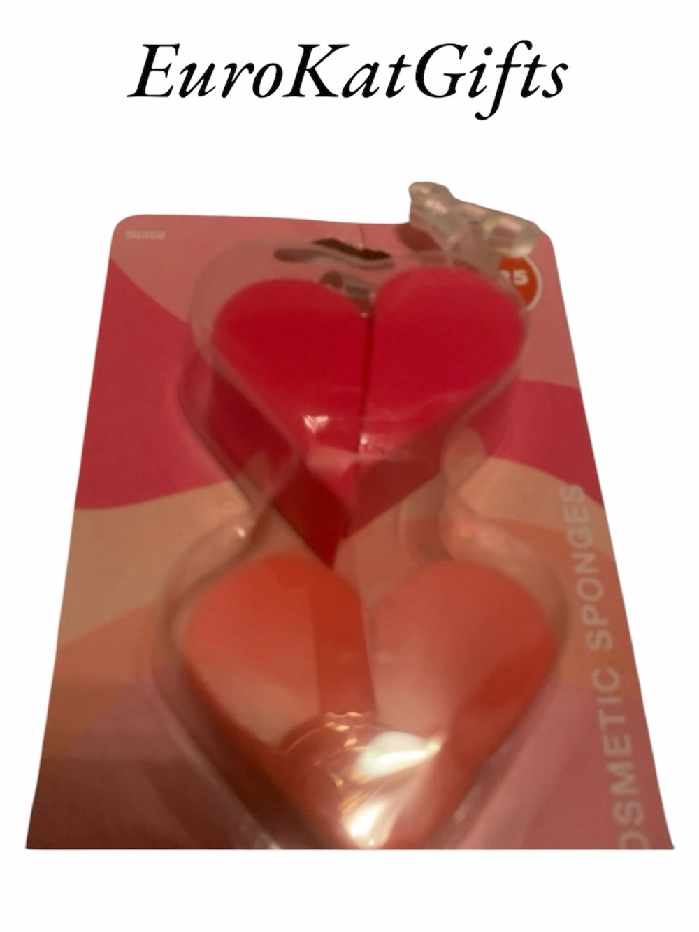 Heart-Shaped Pink and Orange Cosmetic Sponges NEW NWT